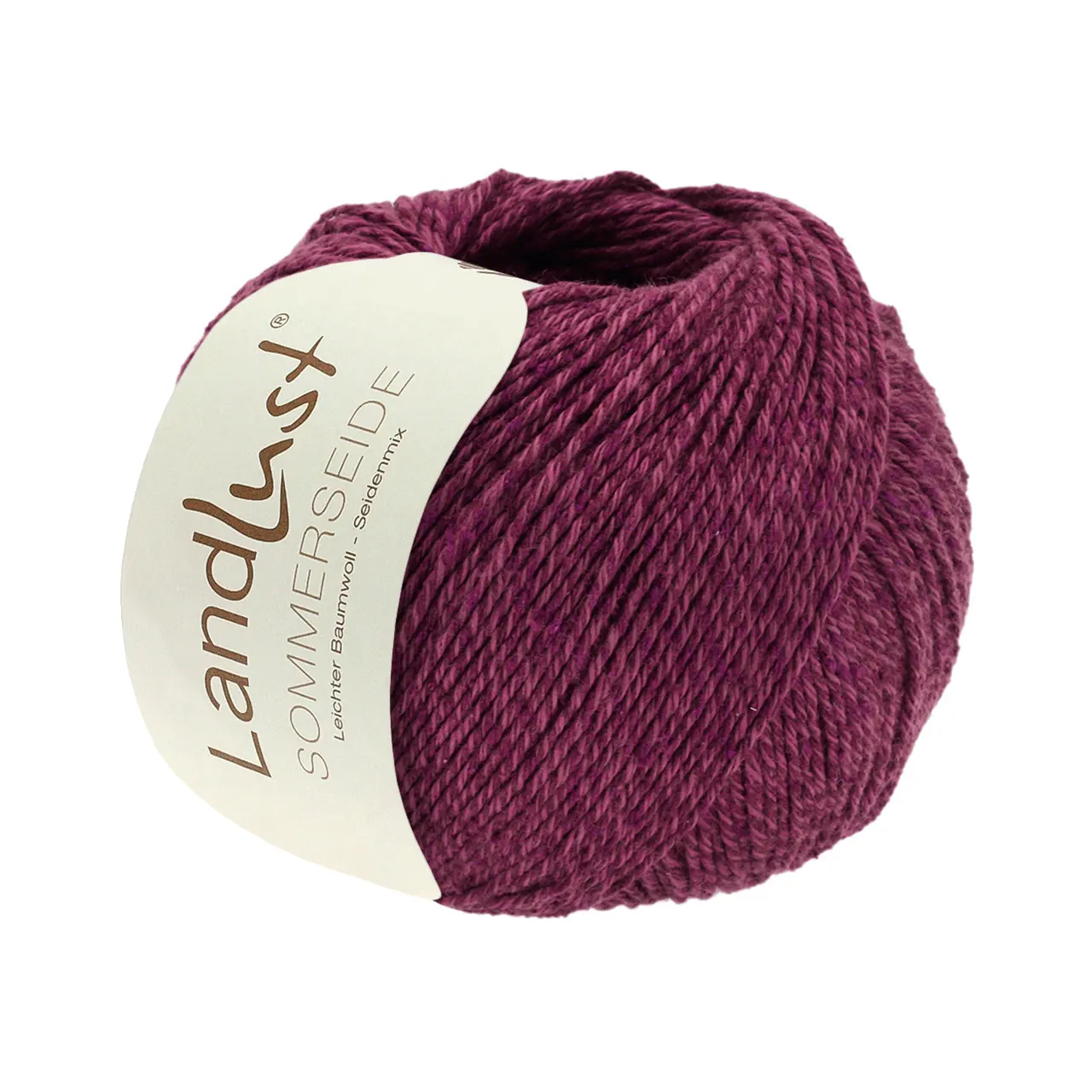 Landlust Sommerseide Uni 55 Burgund von Lana Grossa. Feines & leichtes Baumwoll-Seidengarn