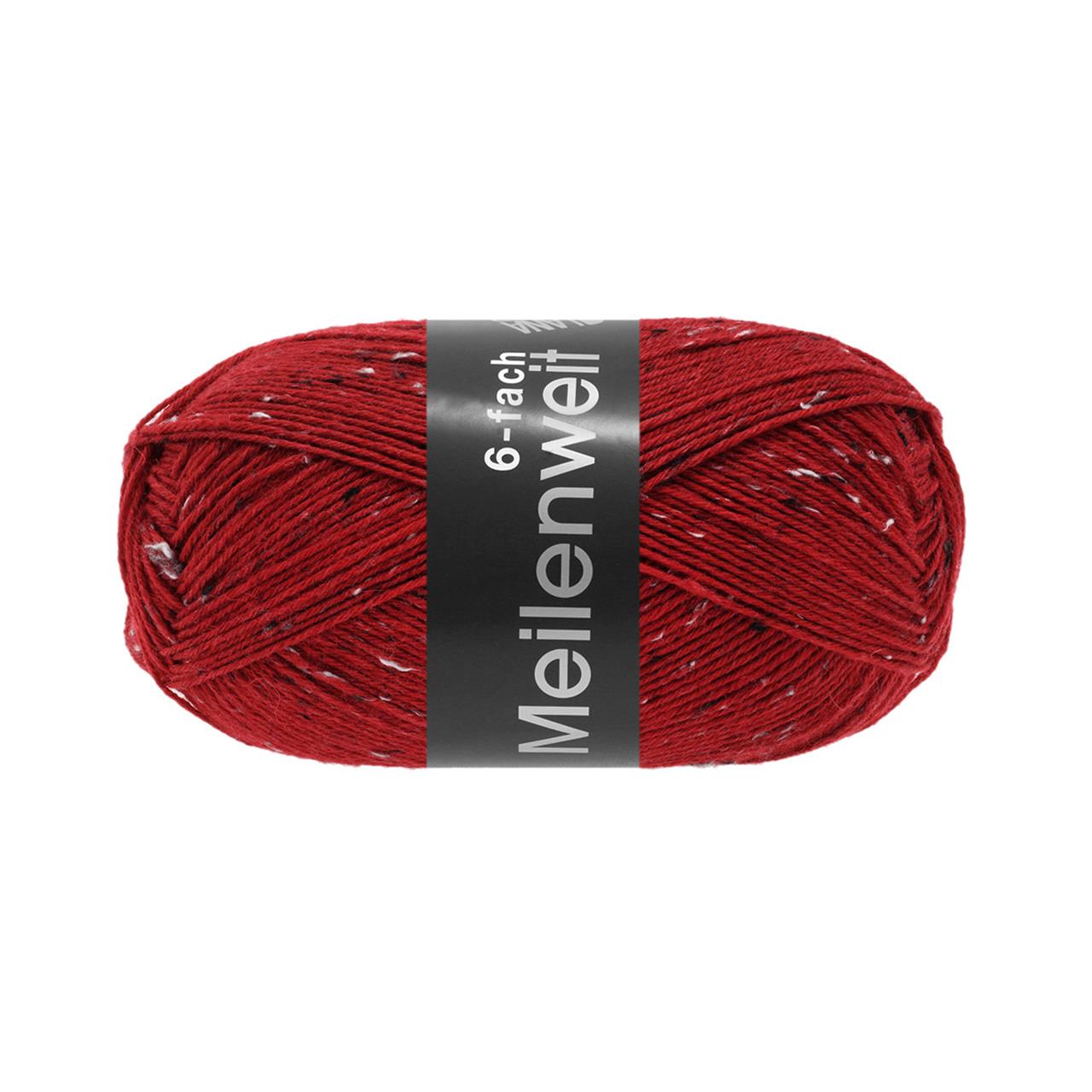 Meilenweit 6-Fach 150 Tweed 9676 Kirschrot