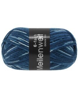 Meilenweit 6-Fach 150 Denim Mix <br>9545 Weiß/Hell-/Jeansblau