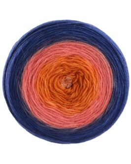 Merino Lace Aquarell <br  />7 Orange/<wbr>Nelkenrosa/<wbr>Dunkelblau