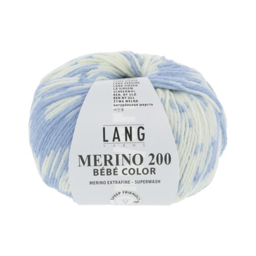 Merino 200 Bebe Color 321 Hellblau/Ecru