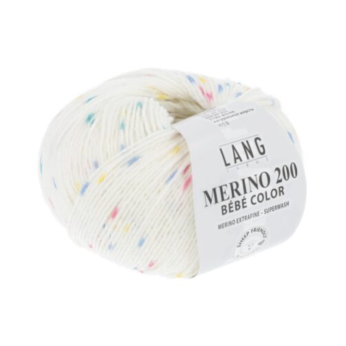Merino 200 Bebe Color 352 Weiss Bedruckt