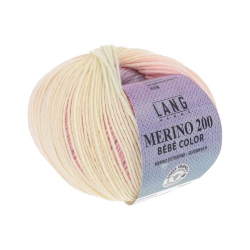 Merino 200 Bebe Color 354 Bunt Rosa/Blau/Gelb