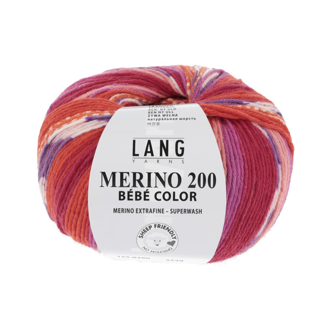 Merino 200 Bebe Color 360 Rot/Orange/Violett