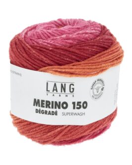Merino 150 Dégradé <br />15 Rosa/<wbr>Orange/<wbr>Rot