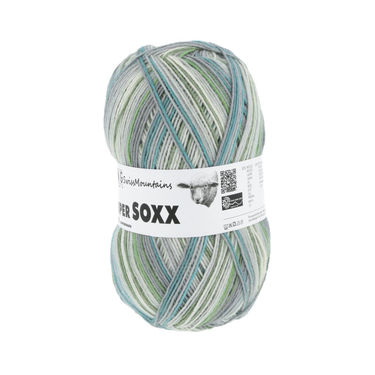 Super Soxx Silk Color 4-Fach 408 Altrosa/Grün 1127 Rigi