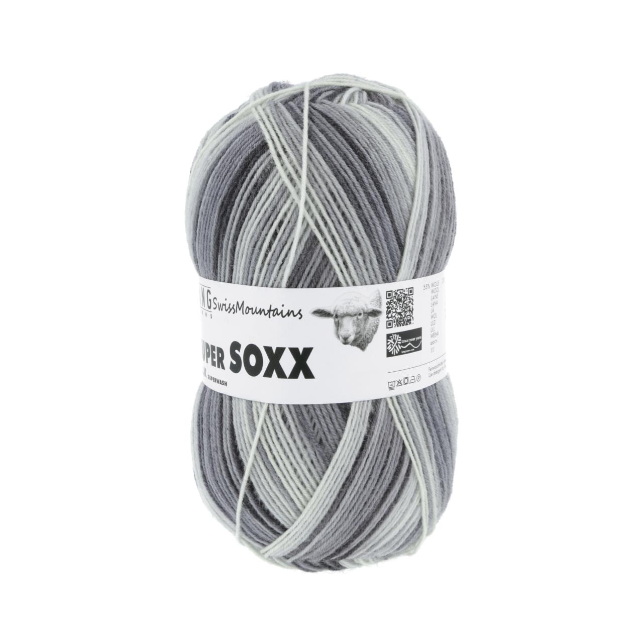 Super Soxx Silk Color 4-Fach 409 Grau/Schwarz 1127 Pilatus
