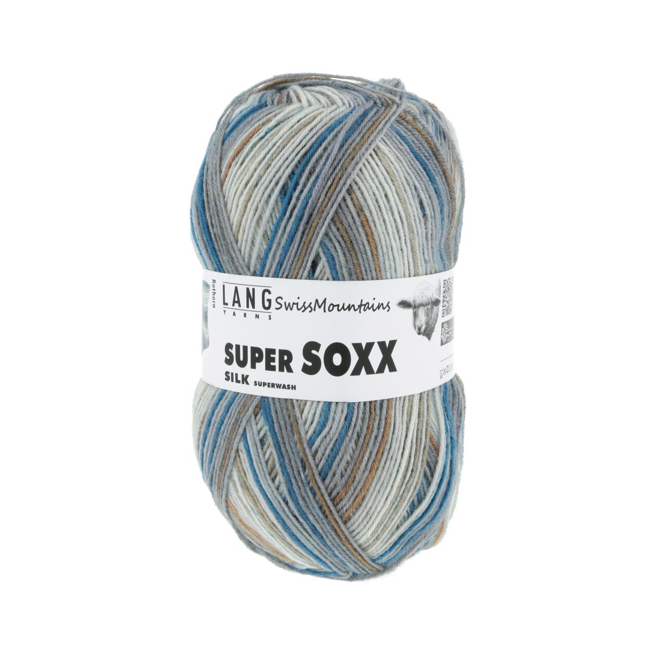 Super Soxx Silk Color 4-Fach 411 Grau/Türkis/Orange 1127 Rothorn