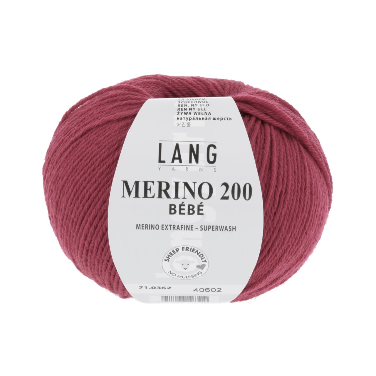 Merino 200 Bebe 362 Weinrot