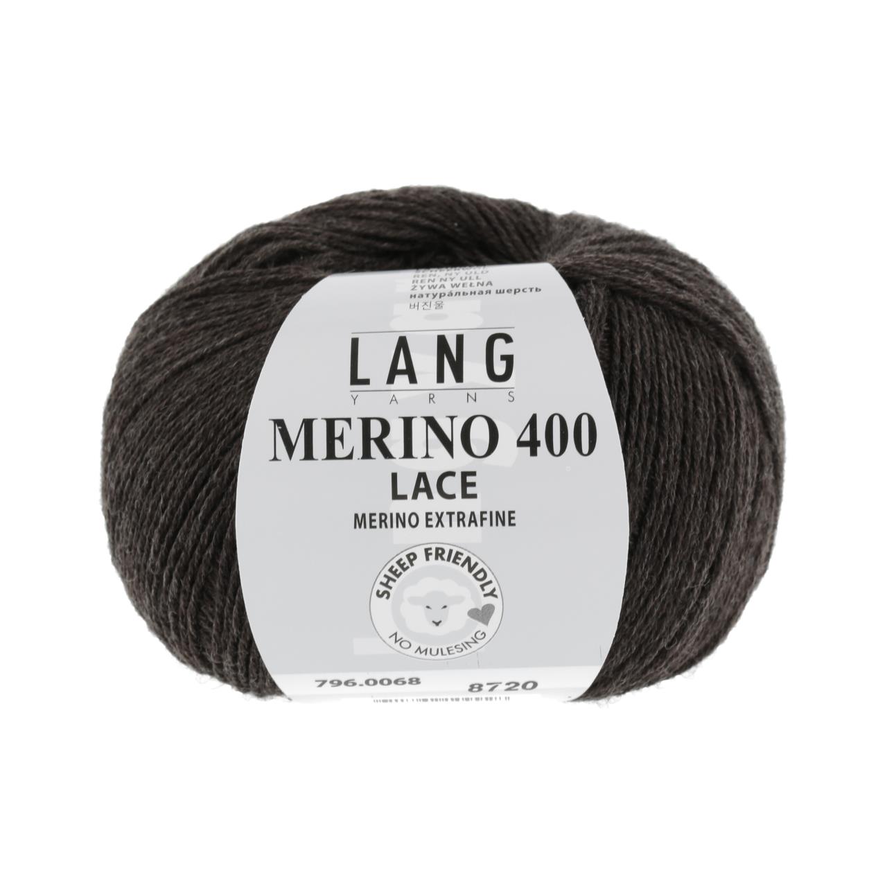 Merino 400 Lace 68 Dunkelbraun Mélange