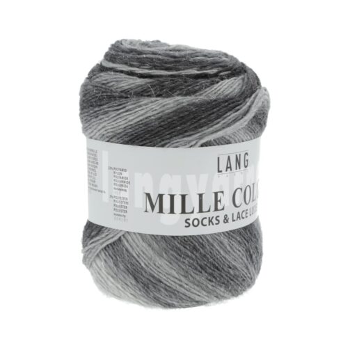 Mille Colori Socks & Lace Luxe 3 Hellgrau/Anthrazit-Silber