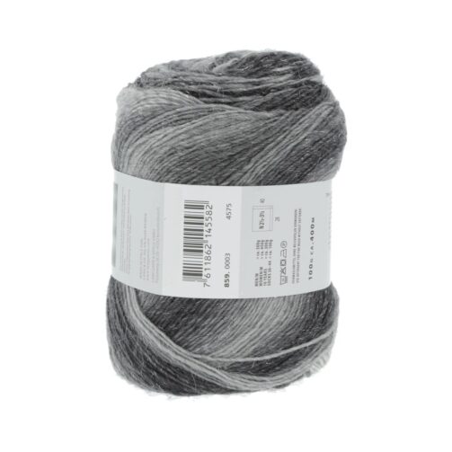 Mille Colori Socks & Lace Luxe 3 Hellgrau/Anthrazit-Silber