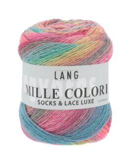 Mille Colori Socks & Lace Luxe <br />51 Bunt Hellblau/<wbr>Rot/<wbr>Braun