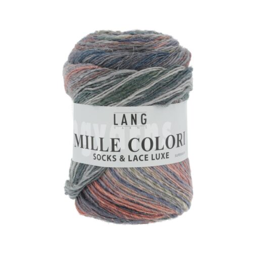 Mille Colori Socks & Lace Luxe 57 Bunt Jeans/Lachs/Grau