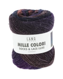 Mille Colori Socks & Lace Luxe <br/>213 Hellbraun/<wbr>Petrol/<wbr>Aubergine