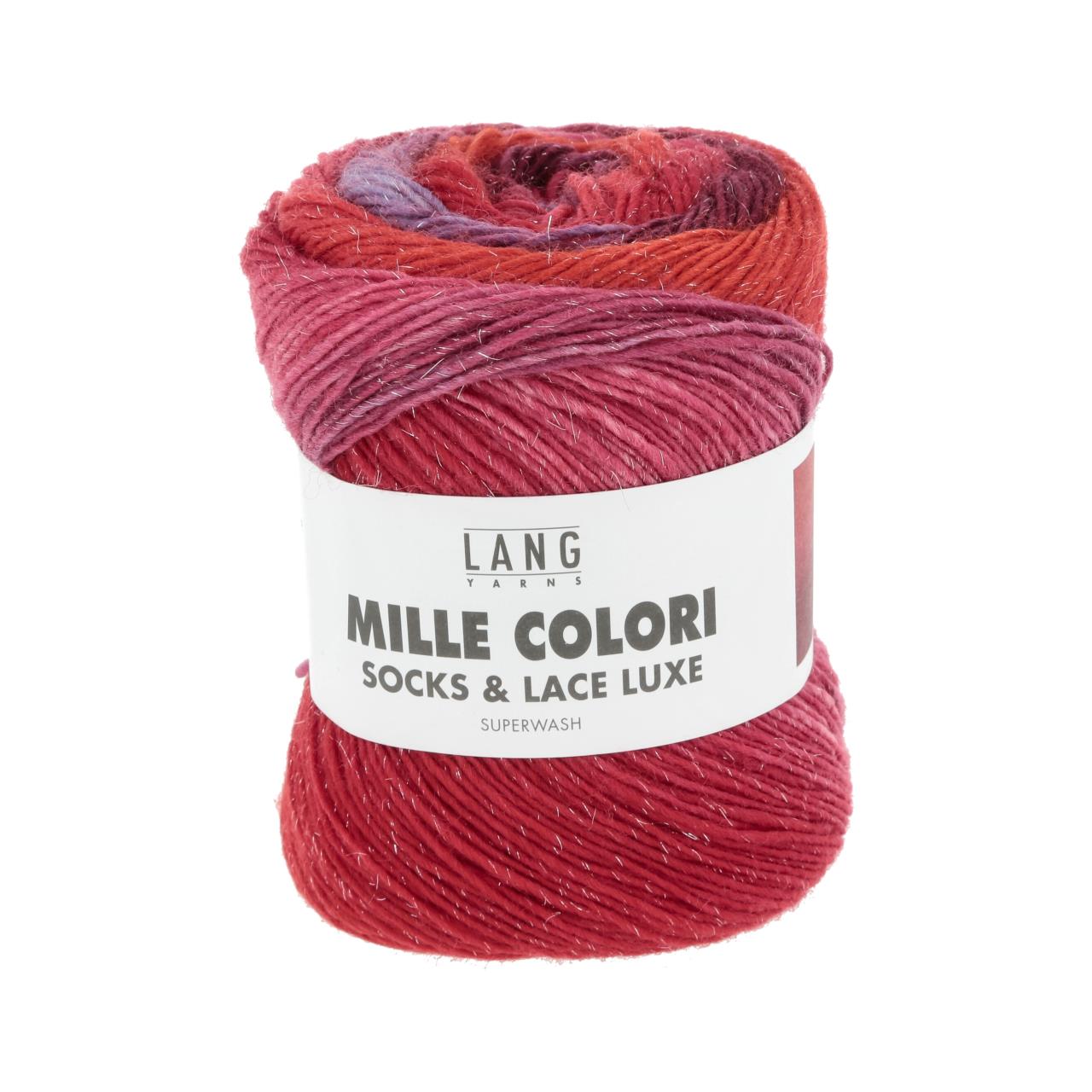 Mille Colori Socks & Lace Luxe 217 Rot/Dunkelrot/Flieder