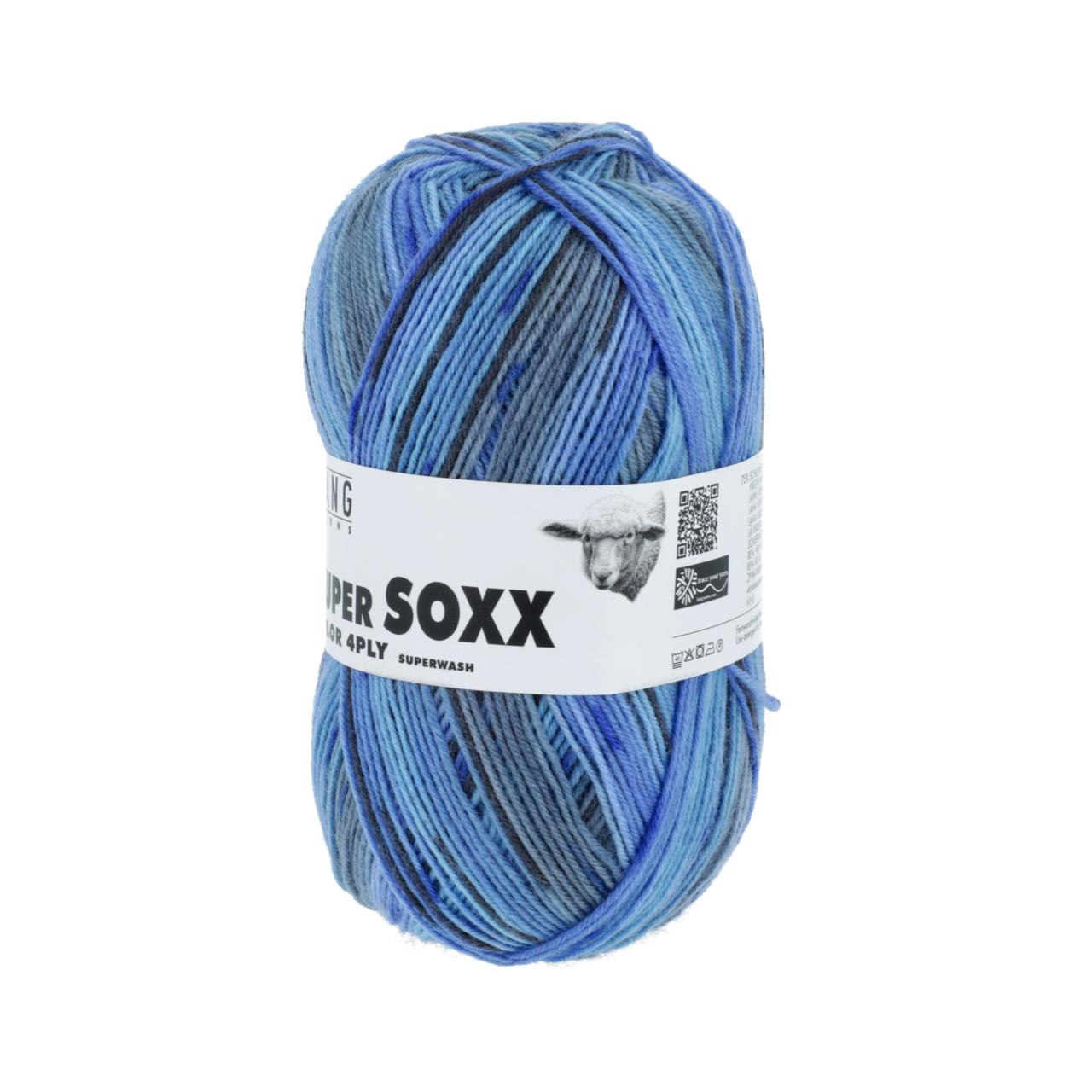 Super Soxx Color 4-Fach 366 Blau 1120 Zeus