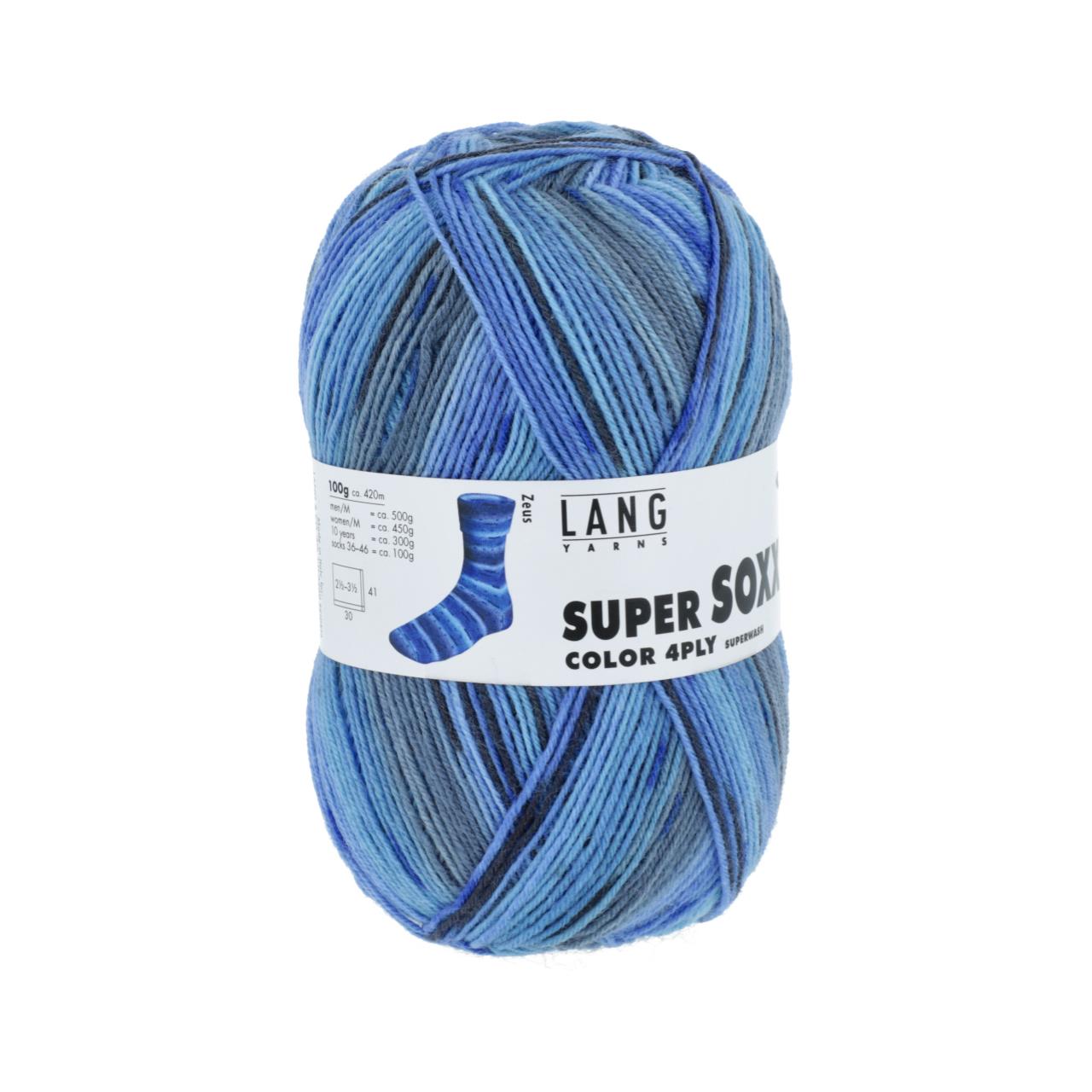 Super Soxx Color 4-Fach 366 Blau 1120 Zeus