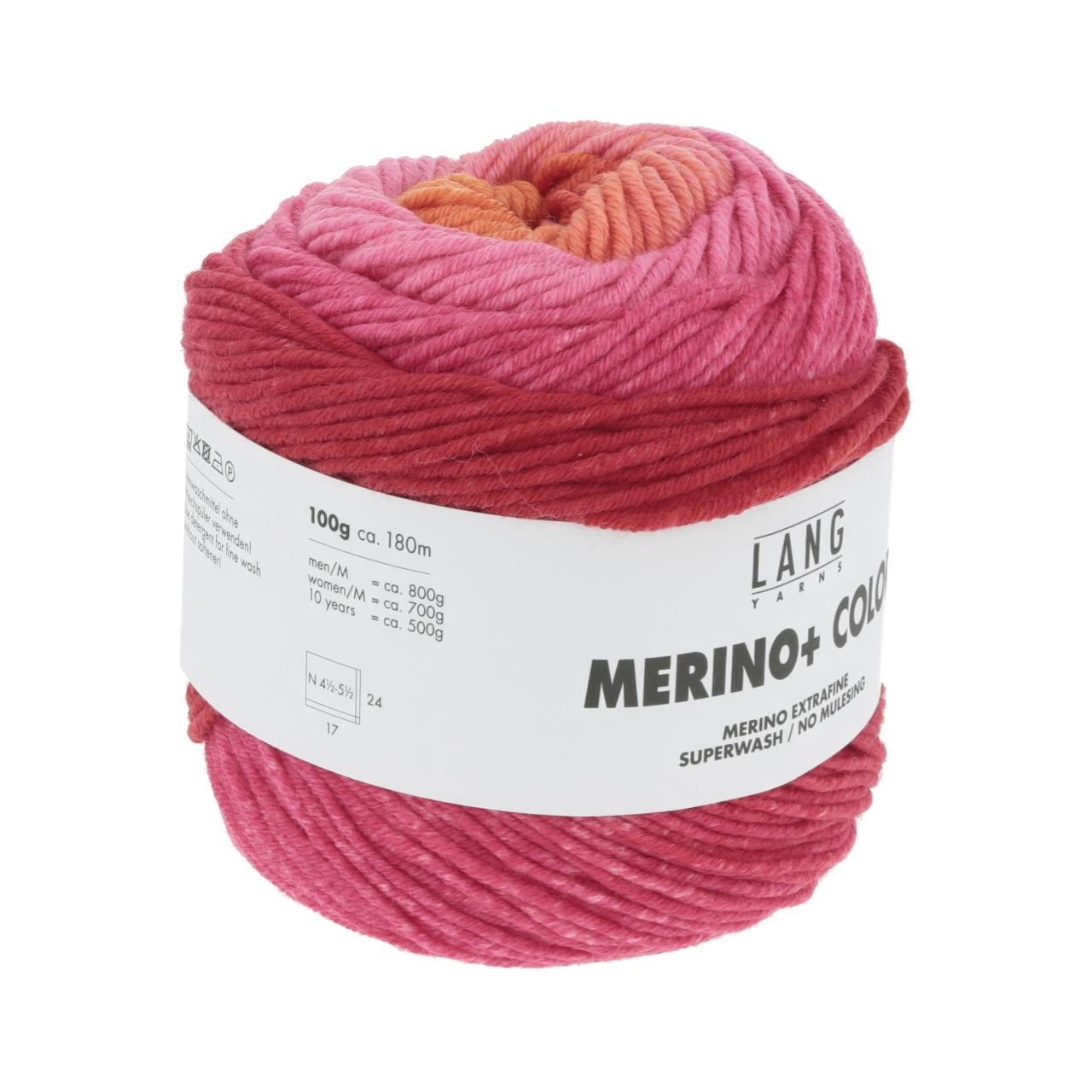 Merino+ Color 208 Rosa/Orange/Rot
