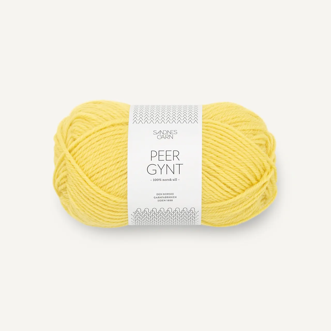 Peer Gynt 9004 Lemon von Sandnes Garn. Norwegische Wolle ist leicht und warm und trotzdem robust.