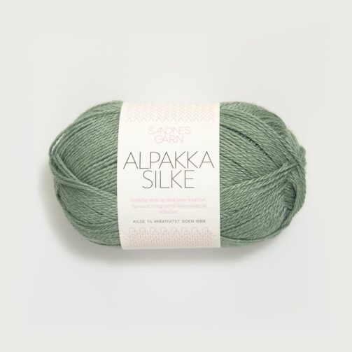 Alpakka Silke 7741 Støvet Grønn