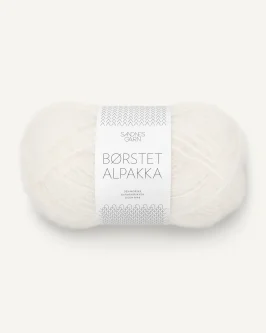 Børstet Alpakka <br>1001 Hvit