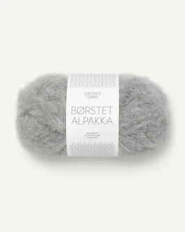 Børstet Alpakka <br>1042 Gråmelert